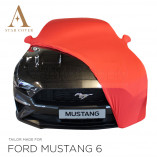 Ford Mustang VI Cabrio Indoor Autohoes - Spiegelzakken - Rood