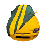 MG TF Indoor Autohoes - Groen met gele striping