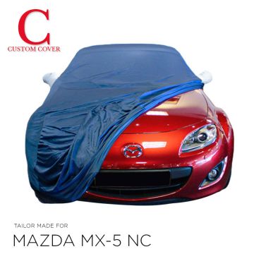 Mazda MX-5 NC Indoor Autohoes met spiegelzakken in zilvergrijs